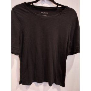 Talbots black tea short sleeve with a ruffle size small